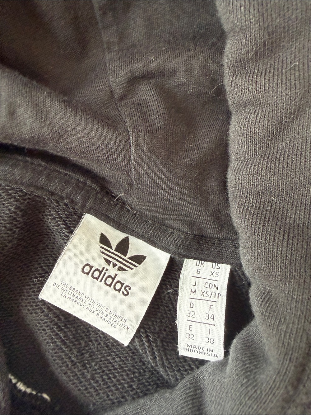 adidas Black and White Large Logo  Cropped Hoodie - Picture 8 of 11